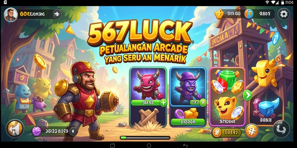 Tampilan utama gameplay 567LUCK dengan aksi seru dan karakter menarik.