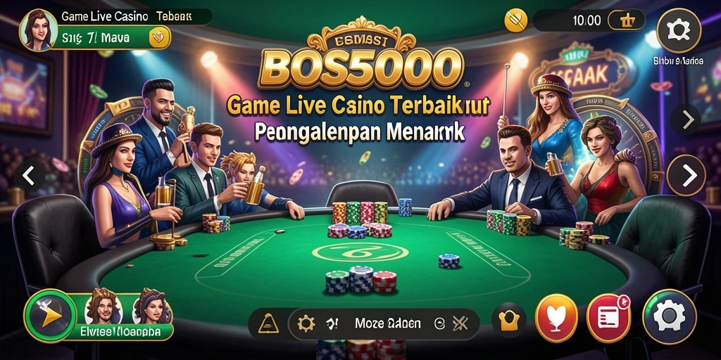 Tampilan menyenangkan dari gameplay Live Casino di BOS5000.