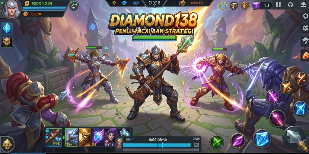 Tangkapan layar menampilkan pertempuran strategis di DIAMOND138.