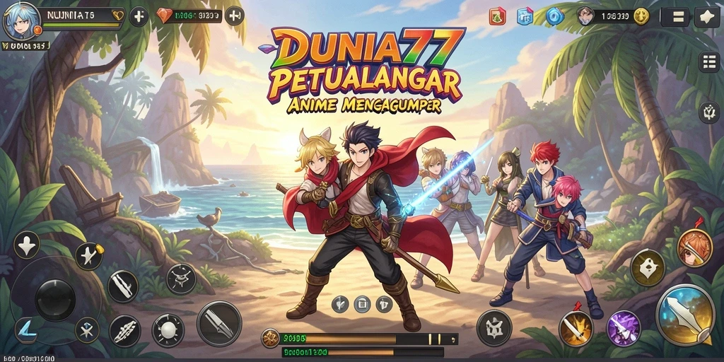 Tampilan gameplay menakjubkan dari DUNIA77 dengan karakter Anime.