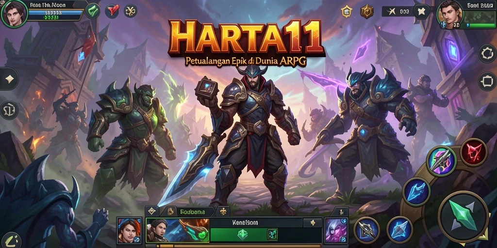 Screenshot HARTA11 menampilkan aksi seru dalam pertarungan ARPG.