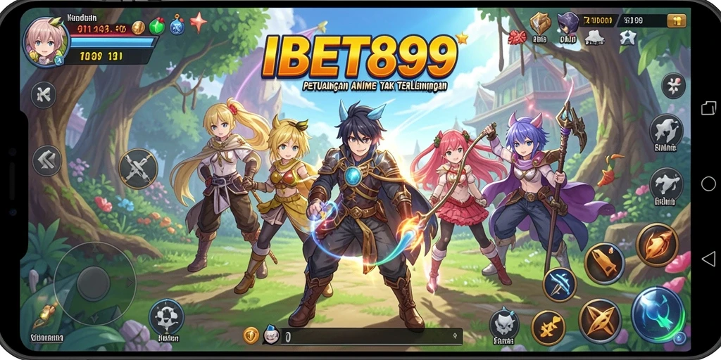 Tampilan gameplay <strong>IBET899</strong> yang menarik dengan karakter anime yang dinamis.