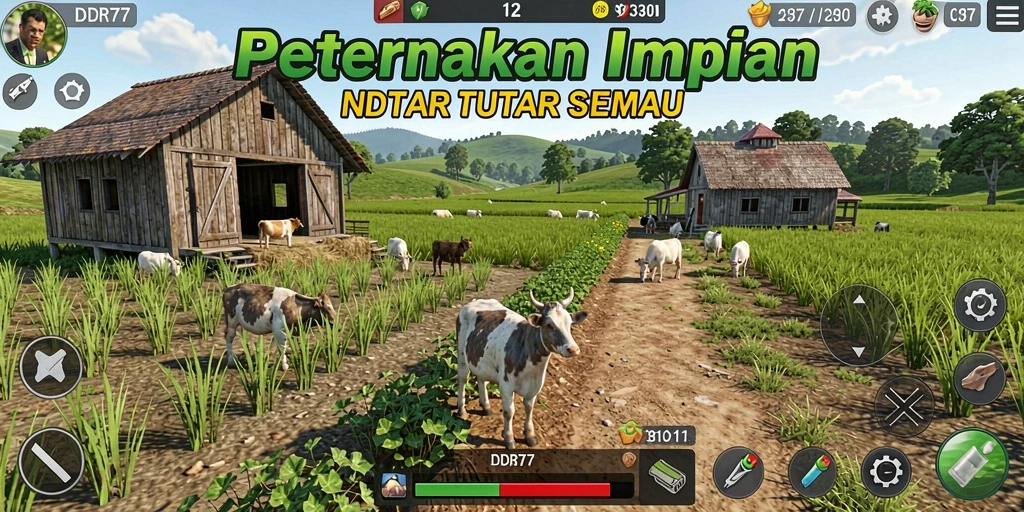 Tampilan gameplay <strong>IDR77</strong> yang menarik saat bertani.