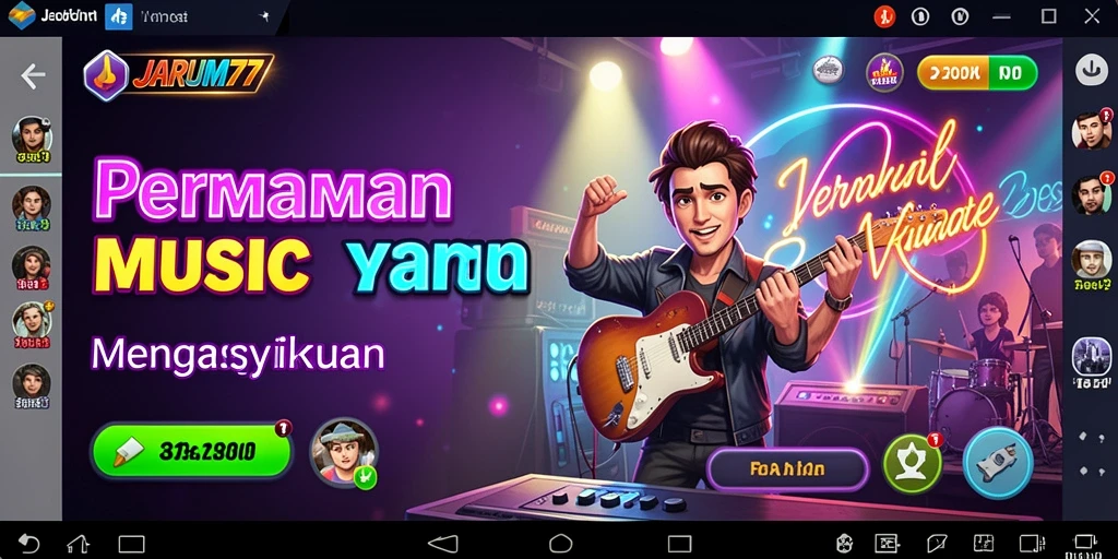 Tampilan screenshot utama JARUM77 menyoroti gameplay yang seru dan interaktif.