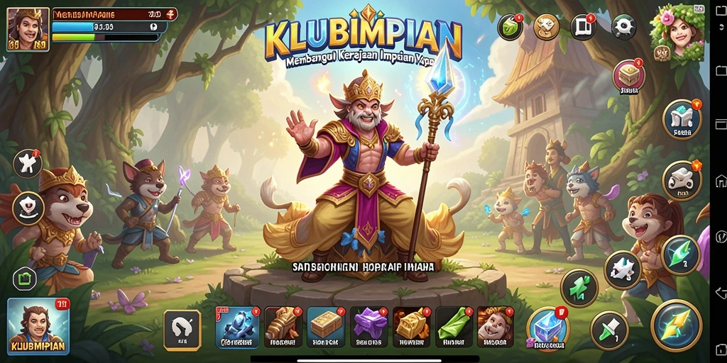 Tampilan gameplay <strong>KLUBIMPIAN</strong> dengan berbagai bangunan yang indah.