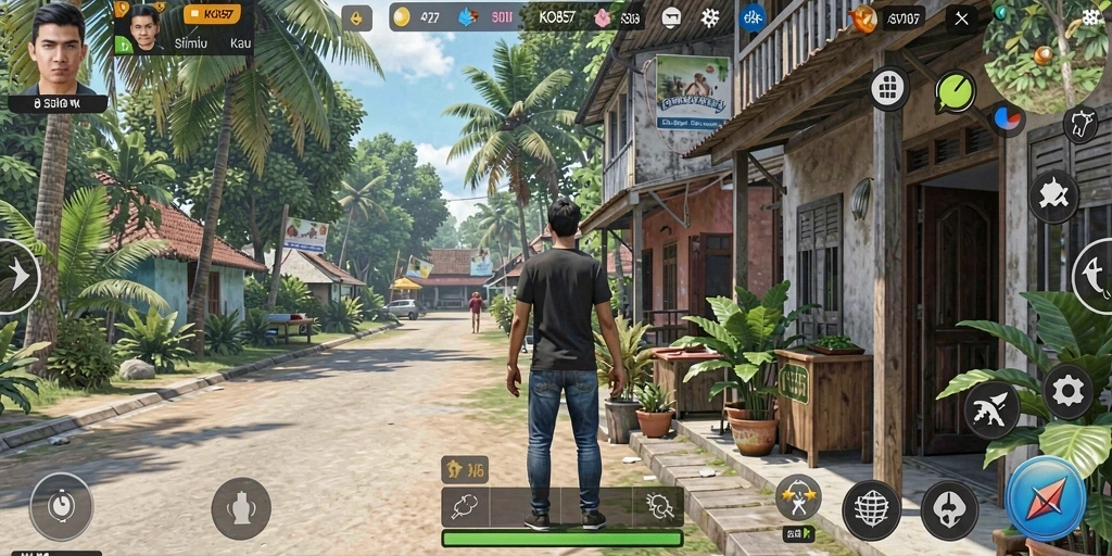 Tampilan menarik dari gameplay KO857 yang menunjukkan berbagai aktivitas sehari-hari.