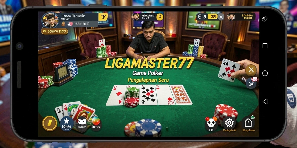 Tampilan gameplay seru dari LIGAMASTER77 yang memikat pemain Poker.