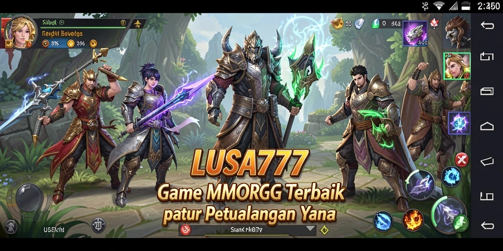 Screenshot gameplay LUSA777 menampilkan pertempuran seru antara pemain dan monster.