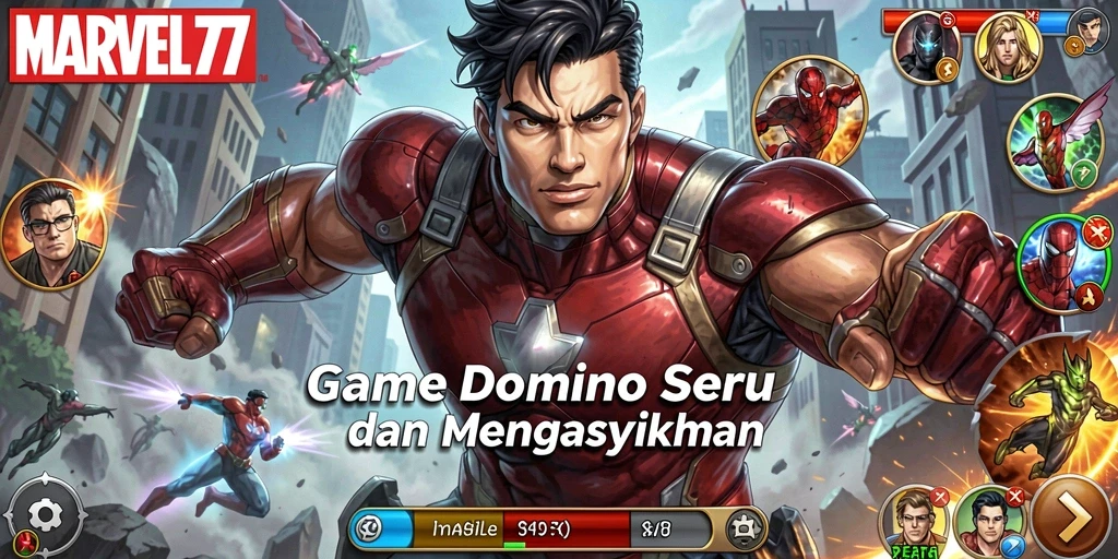 Tampilan gameplay Domino di MARVEL77 yang mengasyikkan.