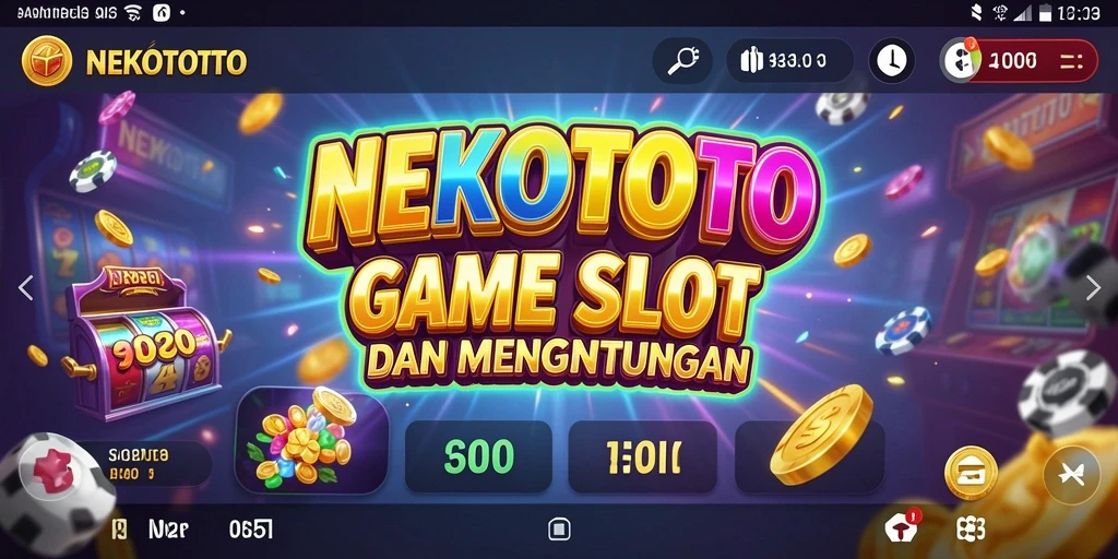 Tampilan gameplay menarik dalam NEKOTOTO yang menunjukkan slot berputar.