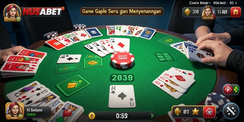 Tampilan gameplay Gaple yang menarik dalam NUSABET.