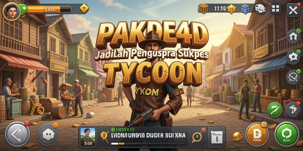 Tangkapan layar gameplay PAKDE4D yang menampilkan simulasi bisnis yang mendalam.