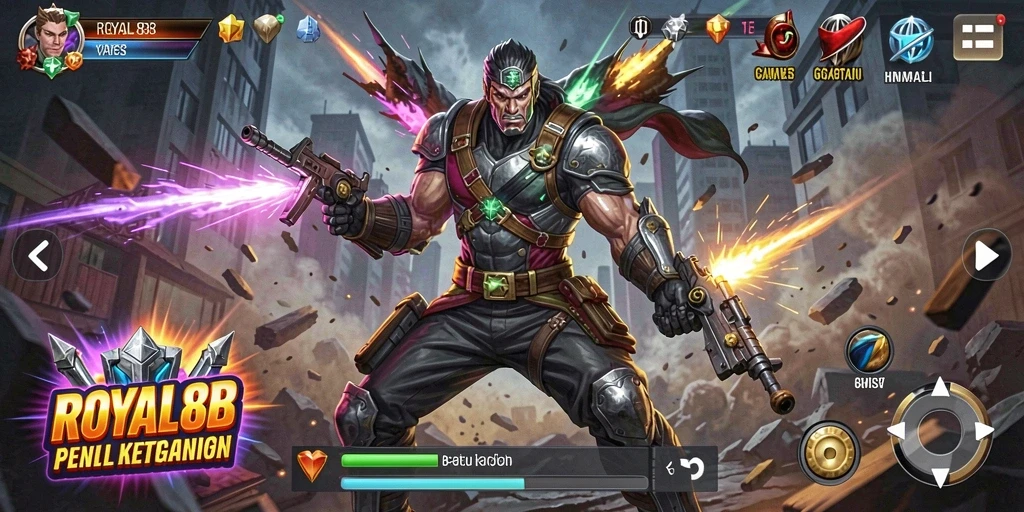 Tampilan aksi mendebarkan dari gameplay ROYAL88.