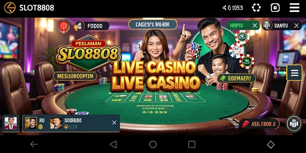 Screenshot dari gameplay LIVE CASINO SLOT8808 yang seru dan interaktif.