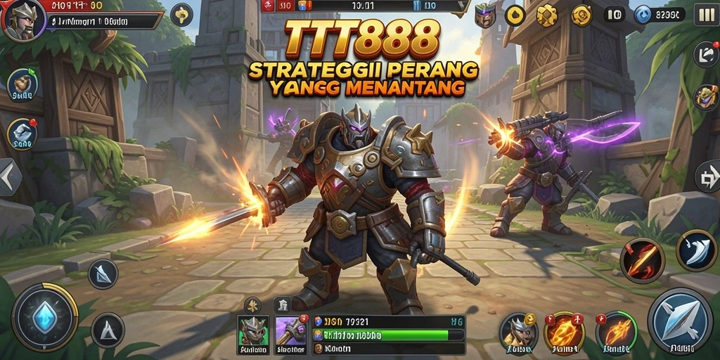 Tampilan gameplay menegangkan di TTT888 saat bertempur.