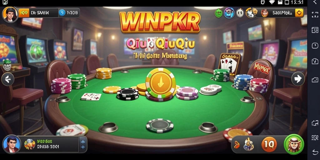 Screenshot gameplay QiuQiu di WINPKR yang seru.
