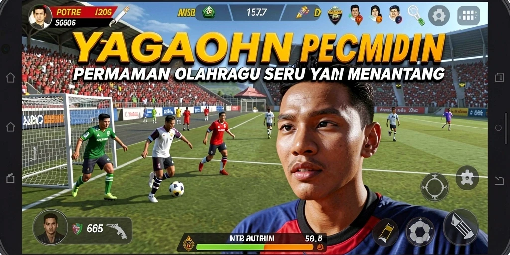 Tampilan gameplay YAGAOHEN yang penuh aksi olahraga.