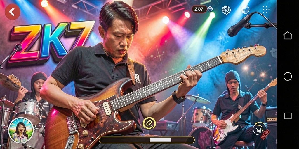 Gameplay menarik ZK7 dengan interaksi musik yang dinamis.